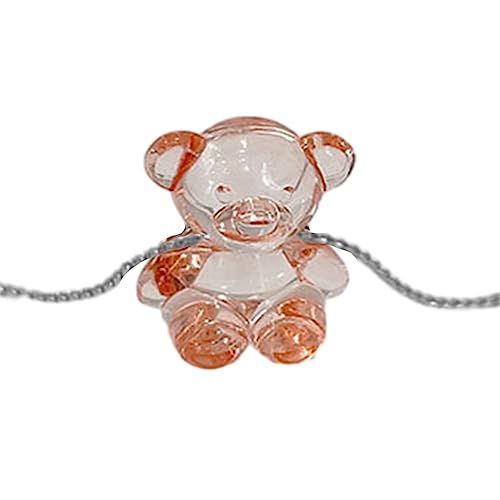 BABYVIVA Halsketten für Frauen, Cartoon-Bär-Anhänger, Halskette, koreanisch, mehrfarbig, Halsschmuck, Bonbonfarben, Halsband, Kette, Valentinstagsgeschenk für Mädchen, 40 cm, Acryl von BABYVIVA