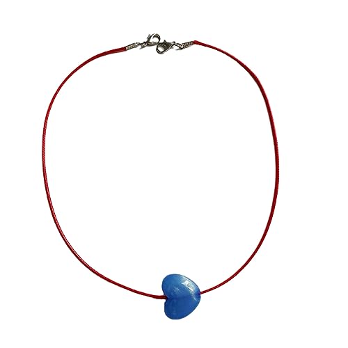 BABYVIVA Halsketten für Frauen, Herzanhänger, modische Halskette für Damen, süße Mädchen, Choker-Kette, Y2K, ästhetisches Accessoire, Schmuck, As shown in the figure, Acryl-Lederseil von BABYVIVA