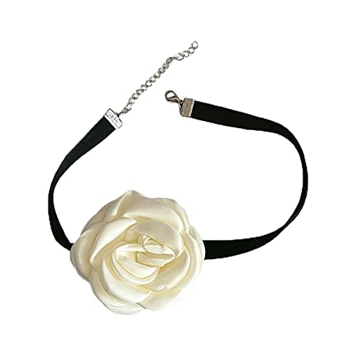 BABYVIVA Halsketten für Frauen, Vintage-Stil, Rosen-Halsband, sexy, weicher Samt, Halskette für Frauen, modisches Statement, Dinner-Party, Halsband, Schmuck, Flowers 6.5cm, Stoff von BABYVIVA