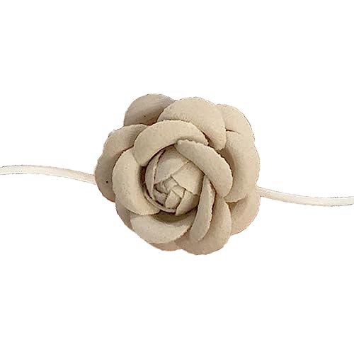 BABYVIVA Halsketten für Frauen, elegante Rosen-Blumen-Choker-Halskette, Gothic-Stoff, Schlüsselbeinkette für Frauen und Mädchen, geknotet, verstellbarer Schmuck, Y2K-Zubehör, 4,5 cm, Stoff von BABYVIVA