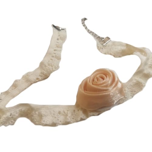 BABYVIVA Halsketten für Frauen, elegante Spitzen-Blumen-Halskette für Frauen, einzigartige Stoffblumen-Choker, kurze Halskette für Frauen, Hochzeit, Party, Feiern, Flowers approx. 5cm, Stoffkunst von BABYVIVA