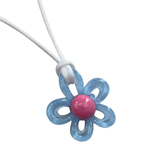 BABYVIVA Halsketten für Frauen, handgefertigte Rosen-Blumen-Anhänger-Halskette für Frauen und Mädchen, Harz-Blume, Schlüsselbeinkette, einzigartiges Geschenk, Valentinstagsschmuck, 50+5cm The size of von BABYVIVA