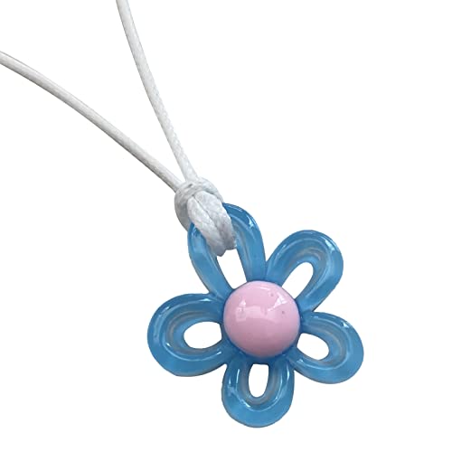 BABYVIVA Halsketten für Frauen, handgefertigte Rosen-Blumen-Anhänger-Halskette für Frauen und Mädchen, Harz-Blume, Schlüsselbeinkette, einzigartiges Geschenk, Valentinstagsschmuck, 50+5cm The size of von BABYVIVA