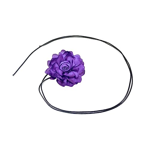 BABYVIVA Halsketten für Frauen, süße Rose, Choker-Halskette, Blumenhalsband, Halskette, Schlüsselbeinkette, Vintage-Nackenband, Party-Schmuck für Frauen und Mädchen, 10 cm, Stoff von BABYVIVA