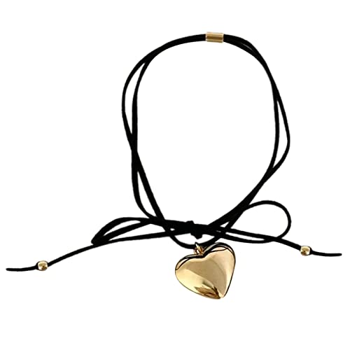 BABYVIVA Halsketten für Frauen, süßer, cooler Herz-Anhänger, Halskette, elegantes Halsband, Halskette, Schleife, Halsband, Halskette, Schmuck für Frauen und Mädchen, There are 110cm hearts and the von BABYVIVA
