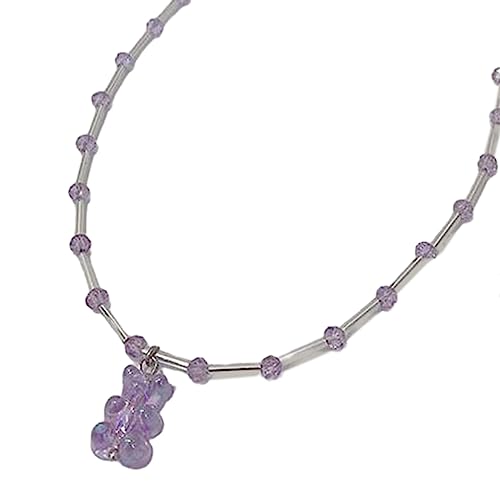 BABYVIVA Halsketten für Frauen, süßer Bären-Anhänger, modische Halskette, Choker, niedlicher Charm, ästhetischer Halsschmuck für Frauen und Mädchen, 40 cm, Harz von BABYVIVA