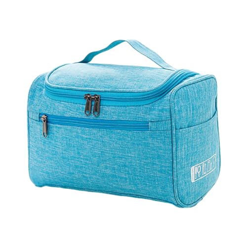 BABYVIVA Mehrzweck-Kosmetiktasche für Damen, tragbar, mit Reißverschluss, große Kapazität, Kissen-Tasche, Make-up-Tasche, Reise-Organizer, Kulturbeutel, blau, 23*17.5*12.5cm von BABYVIVA