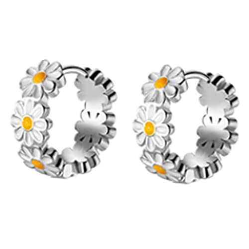 BABYVIVA Ohrring Gänseblümchen, kleine Creolen, kleine Gänseblümchen, Ohrringe für Tochter, empfindliches Ohr, Damen, einfacher Schmuck, as the picture shows, Kupfer von BABYVIVA