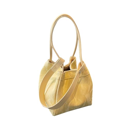 BABYVIVA Schultertasche für Damen, modisch, PU-Leder, lässig, einfarbig, Unterarm-Geldbörse, Crossbody-Tasche mit verstellbarem Riemen, gelb, As shown in the picture (error 1-3cm) von BABYVIVA