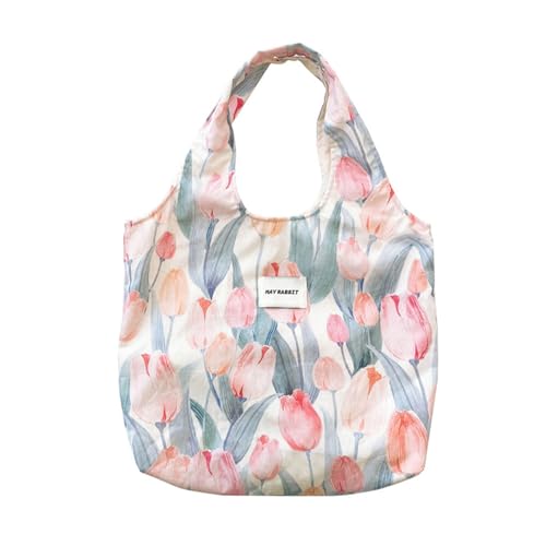 BABYVIVA Tasche für Damen, 2023, Einkaufstasche, Handtasche, Tulpenmuster, modische Umhängetasche, große Kapazität, Einkaufstasche für Mädchen und Frauen, 1, Reference picture information von BABYVIVA