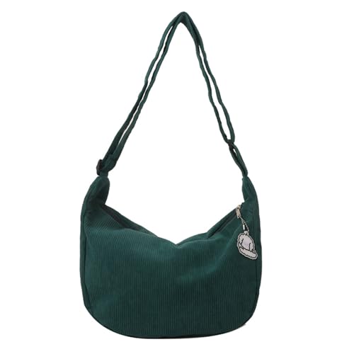 BABYVIVA Tasche für Damen, 2023, Kordsamt, Schultertaschen für Mädchen, Teenager, Studenten, lässig, modisch, trendig, vielseitige Umhängetasche, dunkelgrün, As shown in the picture (error 1-3cm) von BABYVIVA