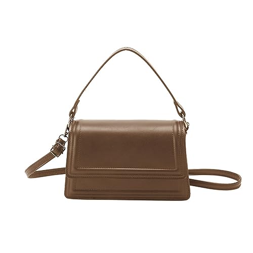 BABYVIVA Tasche für Damen, 2023, PU-Klappe, Handtasche, Umhängetasche, Reisetasche, modische Umhängetasche, Mädchen, Frauen, trendige Tasche, vielseitige Tasche im koreanischen Stil, braun, As shown von BABYVIVA