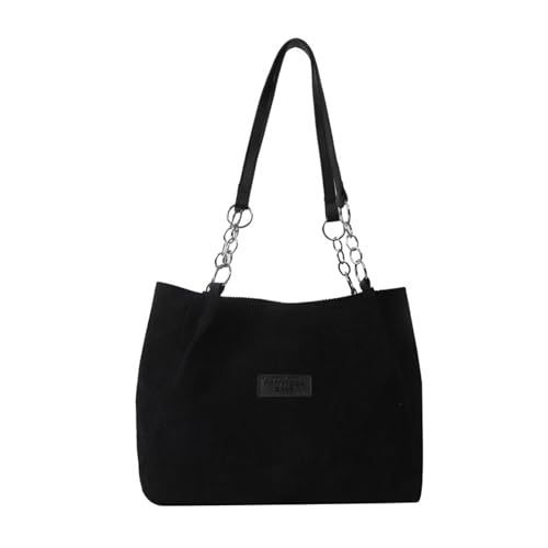 BABYVIVA Tasche für Damen, 2023 Cord-Umhängetasche für Mädchen, Damen, Winterhandtasche, vielseitig, modisch, trendig, große Kapazität, Einkaufstasche, Schwarz , As shown in the picture (error 1-3cm) von BABYVIVA