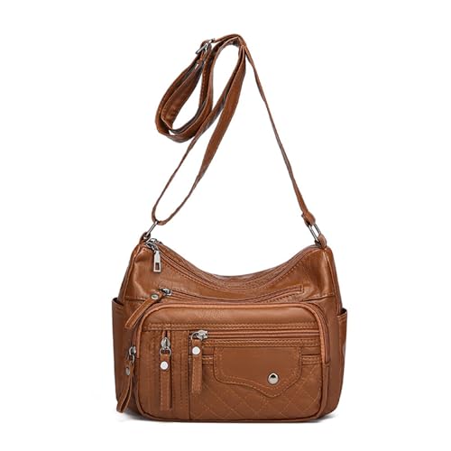 BABYVIVA Tasche für Damen, 2024 Umhängetasche, vielseitige trendige Ledertasche, mehrere Fächer, Crossbody-Tasche für Damen, vielseitige modische Tasche, braun, As shown in the picture (error 1-3cm) von BABYVIVA