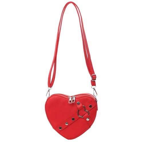 BABYVIVA Tasche für Damen, 2024 Umhängetaschen, Herzform, Nieten, Crossbody-Tasche, Leder, Handytasche für Mädchen und Frauen, 1, As shown in the picture (error 1-3cm) von BABYVIVA