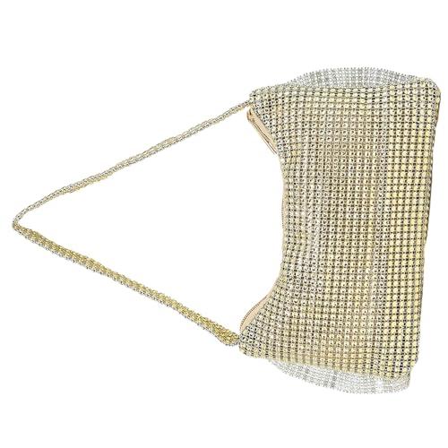 BABYVIVA Tasche für Damen, Abend-Clutch, Luxus-Strass, Handtasche, Box, Tasche, Schleife, Umhängetasche, Party, Hochzeit, Geldbörse, Mädchen, gold, 24.5*1*14cm von BABYVIVA