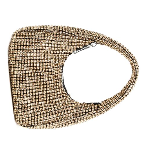 BABYVIVA Tasche für Damen, Abend-Clutch, modische Clutch, Geldbörse, glitzernde Handtasche, Strass, Clutch, Hochzeit, Geldbörse für Party, Abschlussball, gold, 18*8.5*9cm von BABYVIVA