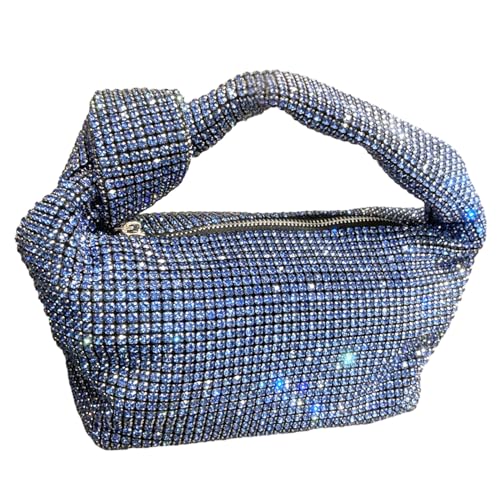 BABYVIVA Tasche für Damen, Abendtasche, modische Clutch, Geldbörse, Handtasche, Strass, Clutch, Hochzeit, Party, Geldbörse, Unterarmtasche für Bankette, blau, 22*12*12cm von BABYVIVA