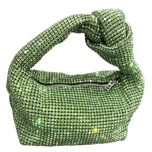 BABYVIVA Tasche für Damen, Abendtasche, modische Clutch, Geldbörse, Handtasche, Strass, Clutch, Hochzeit, Party, Geldbörse, Unterarmtasche für Bankette, grün, 22*12*12cm von BABYVIVA