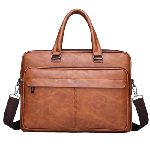 BABYVIVA Tasche für Damen, Business-Leder-Notebook-Tasche, Handtasche für Laptop, spritzwassergeschützt, Computertasche, Portfolio, Kuriertasche für Erwachsene, khaki, 38*27*6cm von BABYVIVA