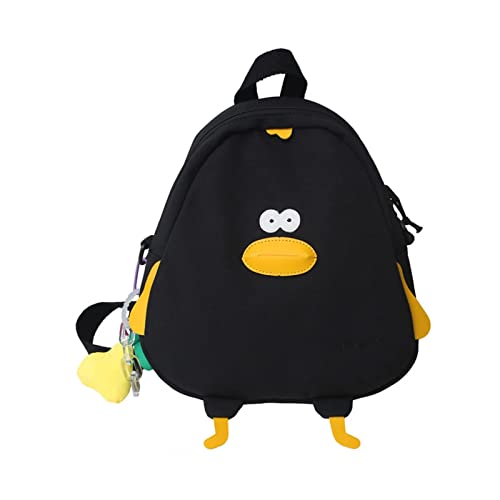 BABYVIVA Tasche für Damen, Cartoon-Ente, Umhängetasche, Nylon-Tasche, Rucksack, Crossbody-Tasche für Mädchen, Studenten-Reisetaschen, Weiß/Gelb/Grün/Schwarz, Schwarz , As shown in the picture von BABYVIVA