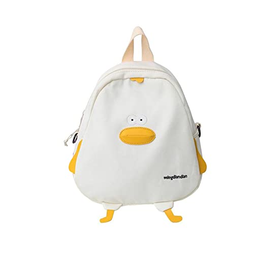 BABYVIVA Tasche für Damen, Cartoon-Ente, Umhängetasche, Nylon-Tasche, Rucksack, Crossbody-Tasche für Mädchen, Studenten-Reisetaschen, Weiß/Gelb/Grün/Schwarz, weiß, As shown in the picture von BABYVIVA