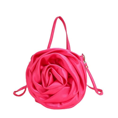 BABYVIVA Tasche für Damen, Clutch, 3D-Rosenform, Handtasche für Damen, modisch, Bankett, Abschlussball, Hochzeit, Abendtasche, Umhängetasche, hot pink, As shown in the picture von BABYVIVA