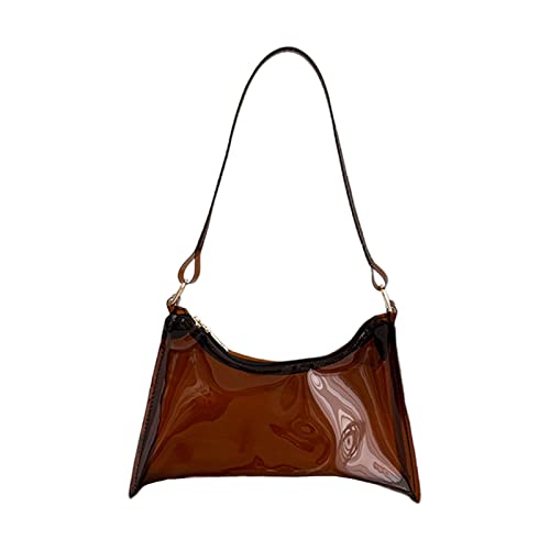 BABYVIVA Tasche für Damen, Gelee-Schultertaschen, modisch, Halbmond-Handnag und Geldbörse, PVC, Unterarmtasche zum Einkaufen, coffee, As shown in the picture (error 1-3cm) von BABYVIVA