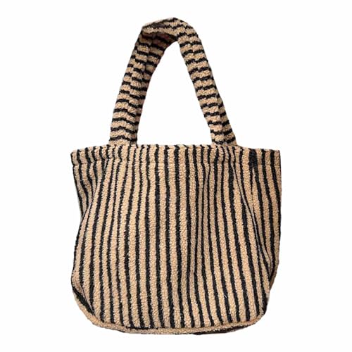 BABYVIVA Tasche für Damen, Plüsch-Umhängetasche, Schüler-Schultasche, modische Tasche, Tragegriff oben, Handtasche, Mädchen, große Kapazität, Einkaufstasche, braun, Reference picture information von BABYVIVA