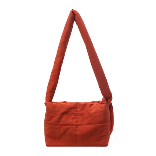 BABYVIVA Tasche für Damen, Puffertasche, Umhängetasche, einfarbig, gesteppt, modisch, Kuriertasche, vielseitig, quadratisch, für Mädchen und Frauen, Orange, As shown in the picture (error 1-3cm) von BABYVIVA