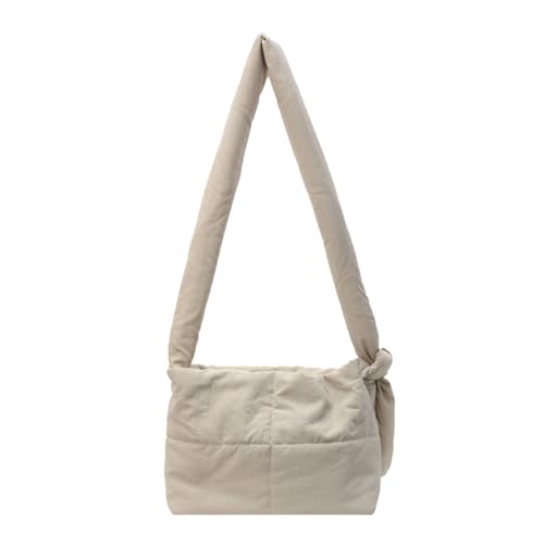 BABYVIVA Tasche für Damen, Puffertasche, Umhängetasche, einfarbig, gesteppt, modisch, Kuriertasche, vielseitig, quadratisch, für Mädchen und Frauen, beige, As shown in the picture (error 1-3cm) von BABYVIVA