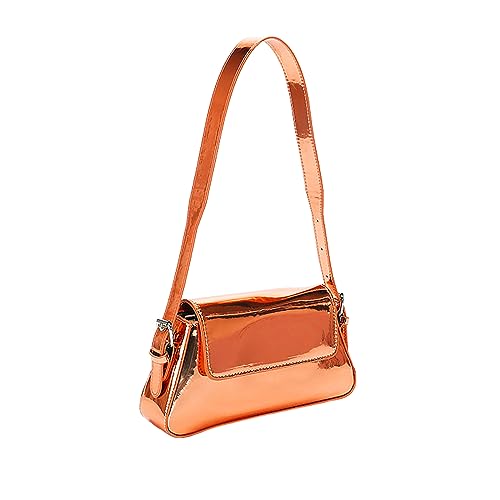 BABYVIVA Tasche für Damen, Süßigkeitenfarben, PU-Schultertasche für Damen, einfache Unterarmtaschen, leicht und praktisch, Orange, As shown (error 1-3cm) von BABYVIVA