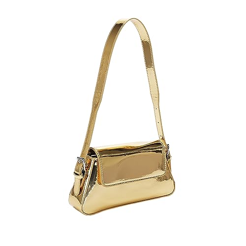 BABYVIVA Tasche für Damen, Süßigkeitenfarben, PU-Schultertasche für Damen, einfache Unterarmtaschen, leicht und praktisch, gold, As shown in the picture (error 1-3cm) von BABYVIVA