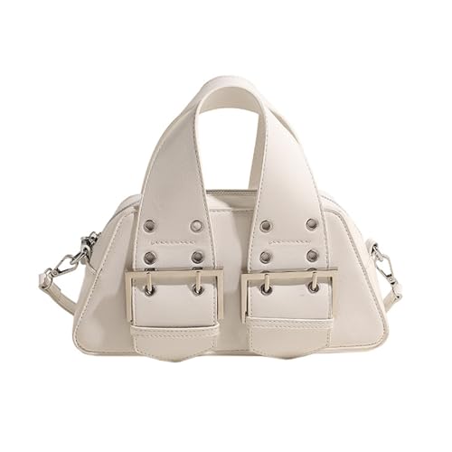 BABYVIVA Tasche für Damen, Umhängetasche, modisch, Nieten, Umhängetasche, Handtasche, Clutch, Nieten, Schultertasche, PU-Leder, Crossbody-Tasche, Geldbörse, weiß, As shown in the picture (error 1-3cm) von BABYVIVA