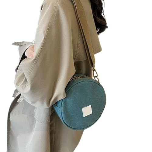 BABYVIVA Tasche für Damen, breiter Riemen, Umhängetasche, koreanischer Stil, Handtaschen, kleine runde Tasche, Damen, Crossbody-Tasche, Mädchen, passt zu jeder Freizeittasche, grün, As shown in the von BABYVIVA