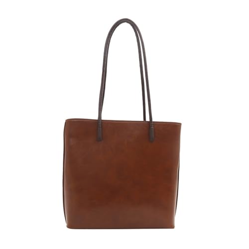 BABYVIVA Tasche für Damen, große Kapazität, Einkaufstasche, Mädchen, Umhängetasche, koreanischer Stil, Handtasche, modisch, PU-Leder, Unterarmtasche, braun, As shown in the picture (1-3cm error) von BABYVIVA