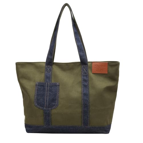 BABYVIVA Tasche für Damen, große Kapazität, Einkaufstasche, Mädchen, lässige Umhängetasche, modische Canvas-Handtaschen, Studenten, Schultasche, Umhang, grün, As shown in the picture (error 1-3cm) von BABYVIVA