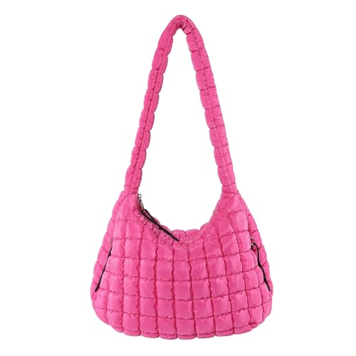 BABYVIVA Tasche für Damen, modernes Wolkenmuster, Handtasche für Damen, große Kapazität, Umhängetasche, plissiert, Crossbody-Tasche, hot pink, As shown in the picture (error 1-3cm) von BABYVIVA