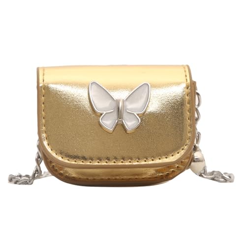 BABYVIVA Tasche für Damen, modische Geldbörse, Abendtasche mit Crossbody-Kette, niedlicher Schmetterling, tragbar, Münzbörse, Lippenstift, Kopfhörer-Organizer, gold, As shown in the picture (error von BABYVIVA