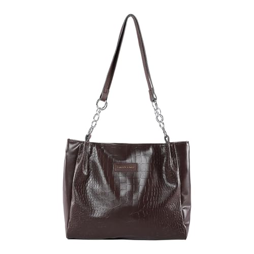 BABYVIVA Tasche für Damen, modische Umhängetasche, PU-Leder, Handtasche, große Kapazität, Unterarmtasche, perfekt für jeden Anlass, braun, As shown in the picture (error 1-3cm) von BABYVIVA