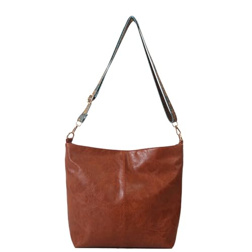 BABYVIVA Tasche für Damen, modische Umhängetasche, PU-Umhängetasche, Umhängetasche, große Umhängetasche, Eimertasche für Frauen, Dating, Reisen, Arbeit, braun, As shown in the picture (error 1-3cm) von BABYVIVA