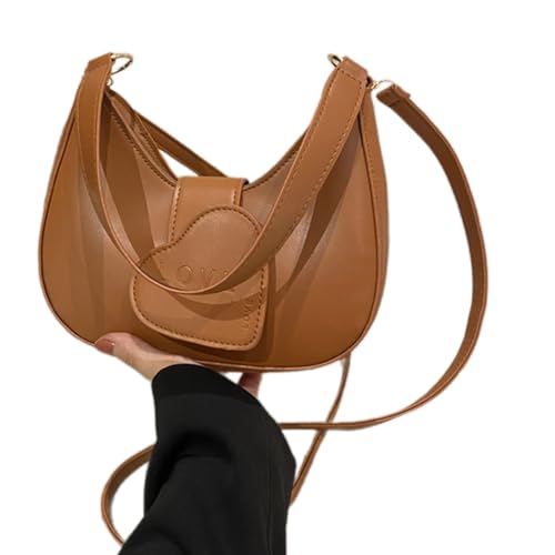 BABYVIVA Tasche für Damen, stilvoll und praktisch, Unisex, Einzel-Umhängetasche, leicht, Crossbody-Tasche, Pendlertasche, PU-Tasche für den täglichen Gebrauch, braun, As shown in the picture (1-3cm von BABYVIVA