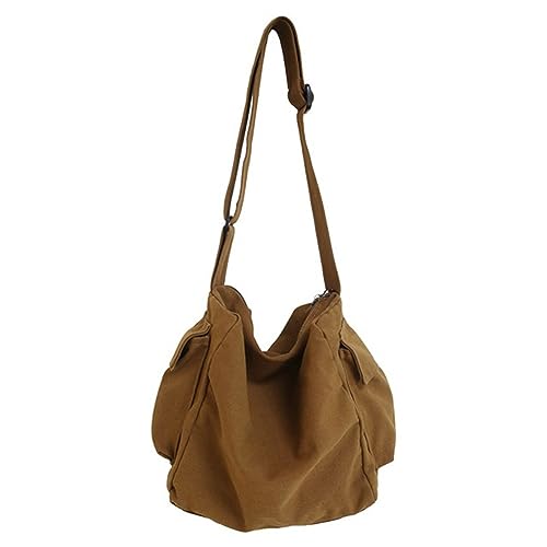 BABYVIVA Tasche für Damen, stilvolle Canvas-Umhängetasche für Damen, große Kapazität, Reise-Crossbody-Tasche mit verstellbaren Trägern, coffee, As shown in the picture (error 1-3cm) von BABYVIVA