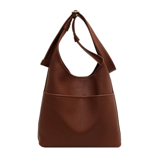 BABYVIVA Tasche für Damen, stilvolle PU-Eimertasche für Damen, große Kapazität, Geldbörse und Schultertasche, Handtaschen, braun, As shown in the picture (error 1-3cm) von BABYVIVA