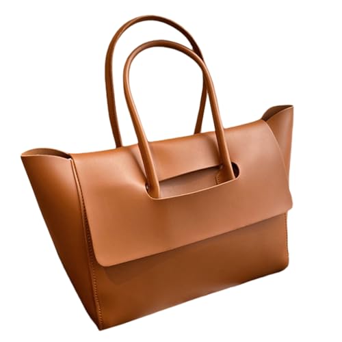 BABYVIVA Tasche für Damen, stilvolle und praktische PU-Tasche, große Kapazität, Damentasche mit reichlich Stauraum, Schultertasche, perfekt für Arbeit und Reisen, braun, Reference size chart von BABYVIVA