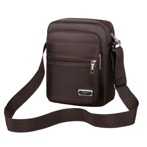 BABYVIVA Tasche für Damen und Herren, Multi-Reißverschluss, Kuriertasche, multifunktional, lässig, leicht, Umhängetasche, Business-Tasche, Vier Reißverschlüsse, Braun, 25*20*7cm von BABYVIVA