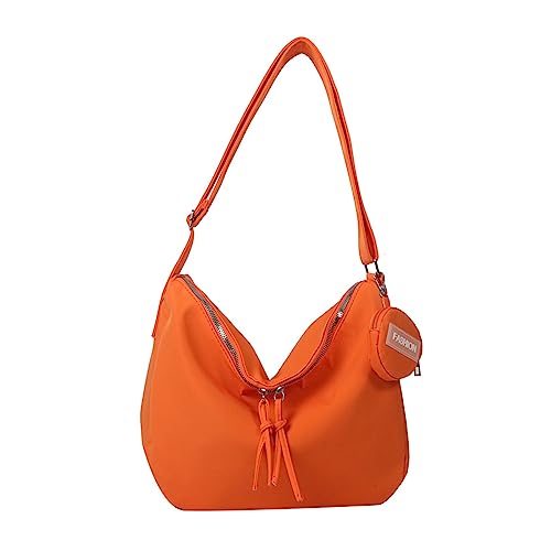 BABYVIVA Umhängetasche für Damen, 2023, modische Umhängetaschen aus Segeltuch, Umhängetasche, Reisetasche, große Kapazität, Hobo-Taschen mit Anhänger, Orange, As shown in the picture (error 1-3cm) von BABYVIVA