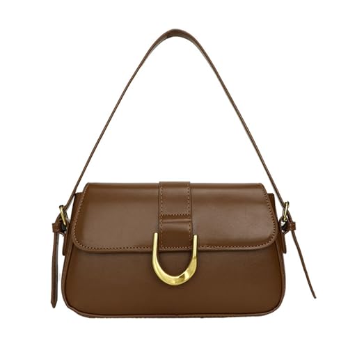 BABYVIVA Umhängetasche für Damen, 2023 Crossbody-Tasche, Achseltasche, einfarbig, Schultertasche für Mädchen, Damen, kleine quadratische Tasche, großes Fassungsvermögen, Unterarmtasche, coffee, As von BABYVIVA