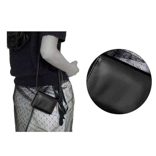 BABYVIVA Umhängetasche für Damen, 2024, spritzwassergeschützt, PU-Leder, Handytasche für Mädchen und Frauen, modische Crossbody-Tasche, Vintage, quadratische Tasche, Schwarz , As shown in the picture von BABYVIVA