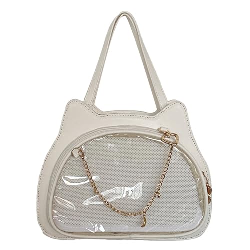 BABYVIVA Umhängetasche für Damen, Damen, Katzen, niedlicher japanischer Stil, Itas-Tasche, Kätzchen, Kuriertasche, modische PU-Umhängetasche, Mädchen, süße Handtasche, weiß, 28*23*8cm von BABYVIVA